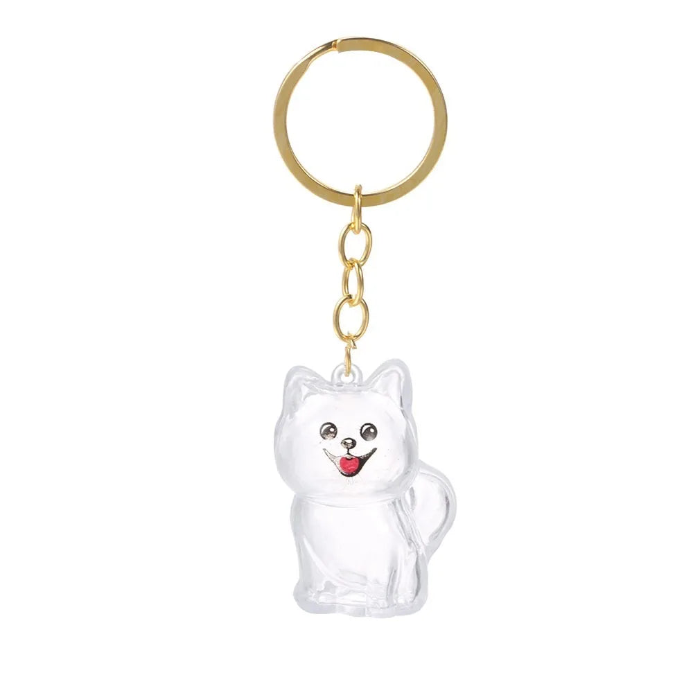 Transparent Dog Fur Storage Pendant Fur Storage Capsule Cute Portable Souvenirs Keychain DIY Accessories Dog Shape Keychain