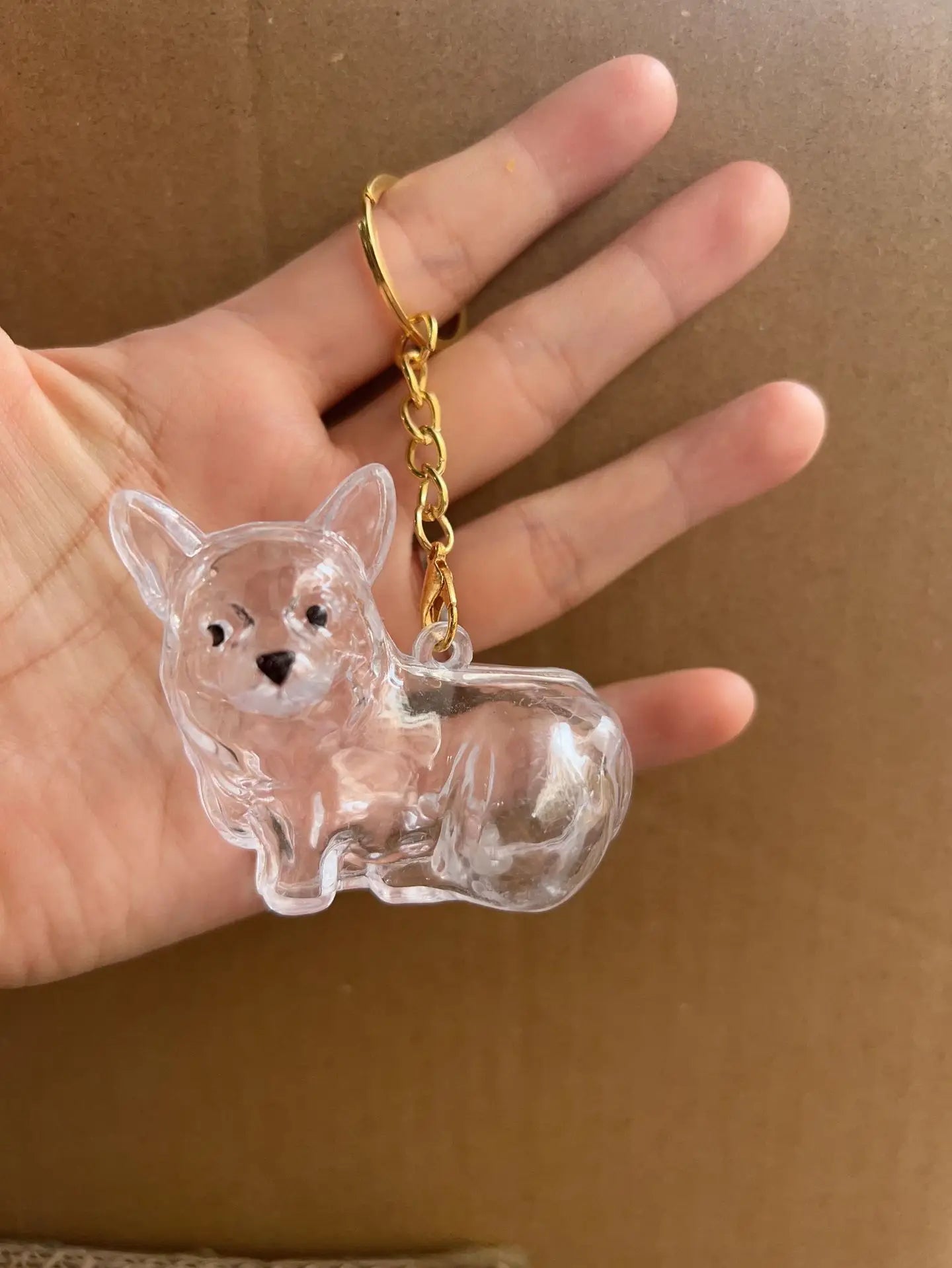 Memory Keychain Creative Cute Dog Keychain Transparent Capsule Pendant Playful Dog Hair Storage Box For Keychains Backpack