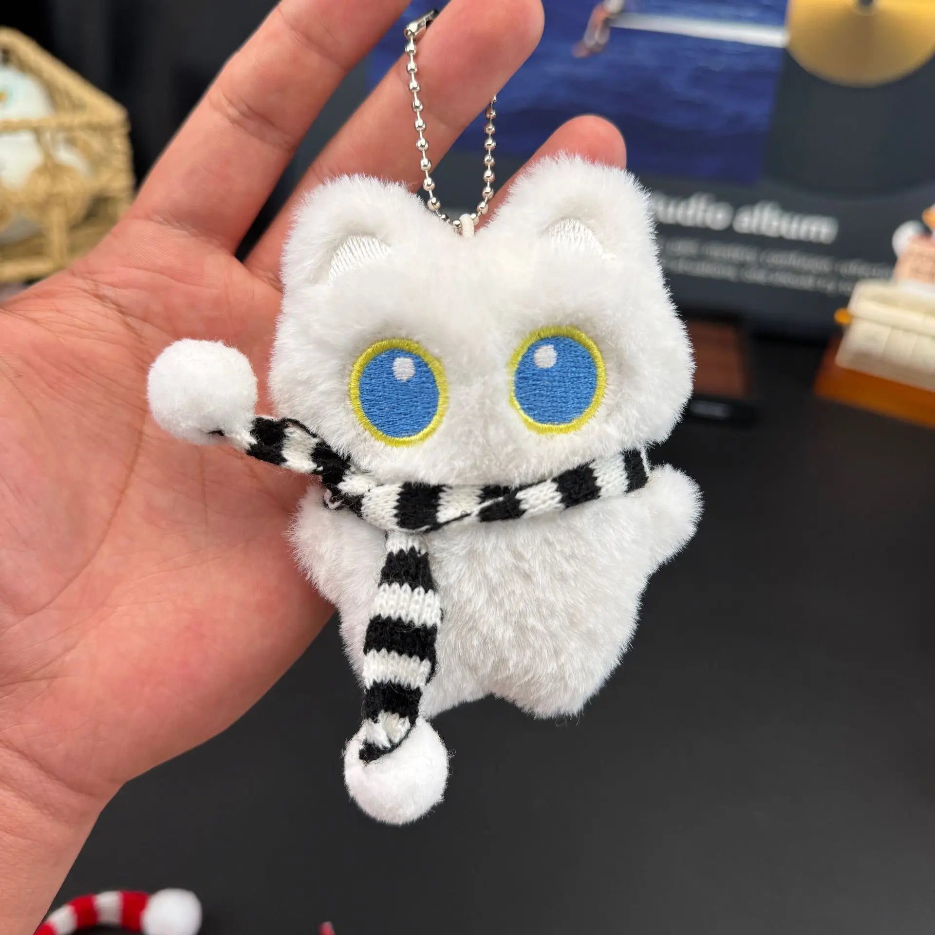 Cute Black Cat Plush Toy Keychain Cartoon Kitten Soft Stuffed Doll Pendant Car Key Backpack Bag Decoration Doll Pendant Keychain