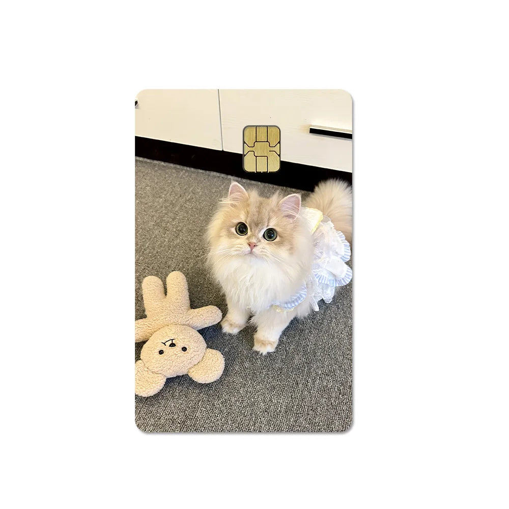 Cute Pet Puppy Kitten Lamb Credit Debit Card Sticker Bread Dog Bus Pass DIY Waterproof Small Chip Film Sticker Decoration Gift