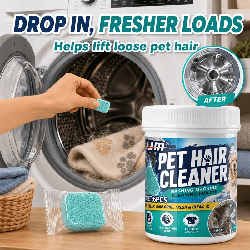Pet Hair Laundry Cleaner Effervescent Tablets Washing Machine Hair Remover Fast Dissolving Cleaner For Cat Dog Households