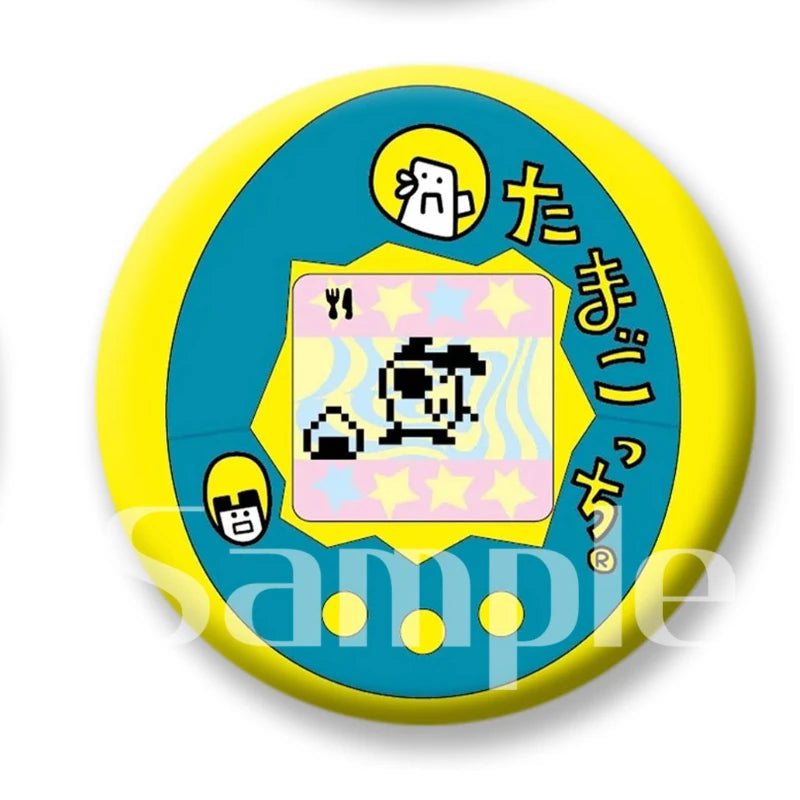 Tamagotchi Electronic Pets Cute Round Brooch Badge Refrigerator Magnets Keychain Mirror 58mm Jewelry Accessories Kawaii Gifts