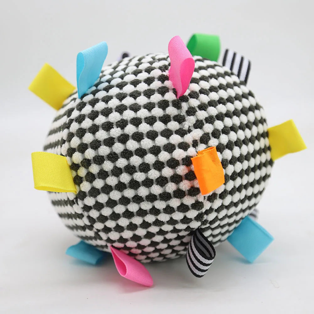 Training Soft Fabric Ball with Bell: Squeaky Fetch & Chew Toy for Dogs - Interactive Toss and Bite Play for Puppy Training