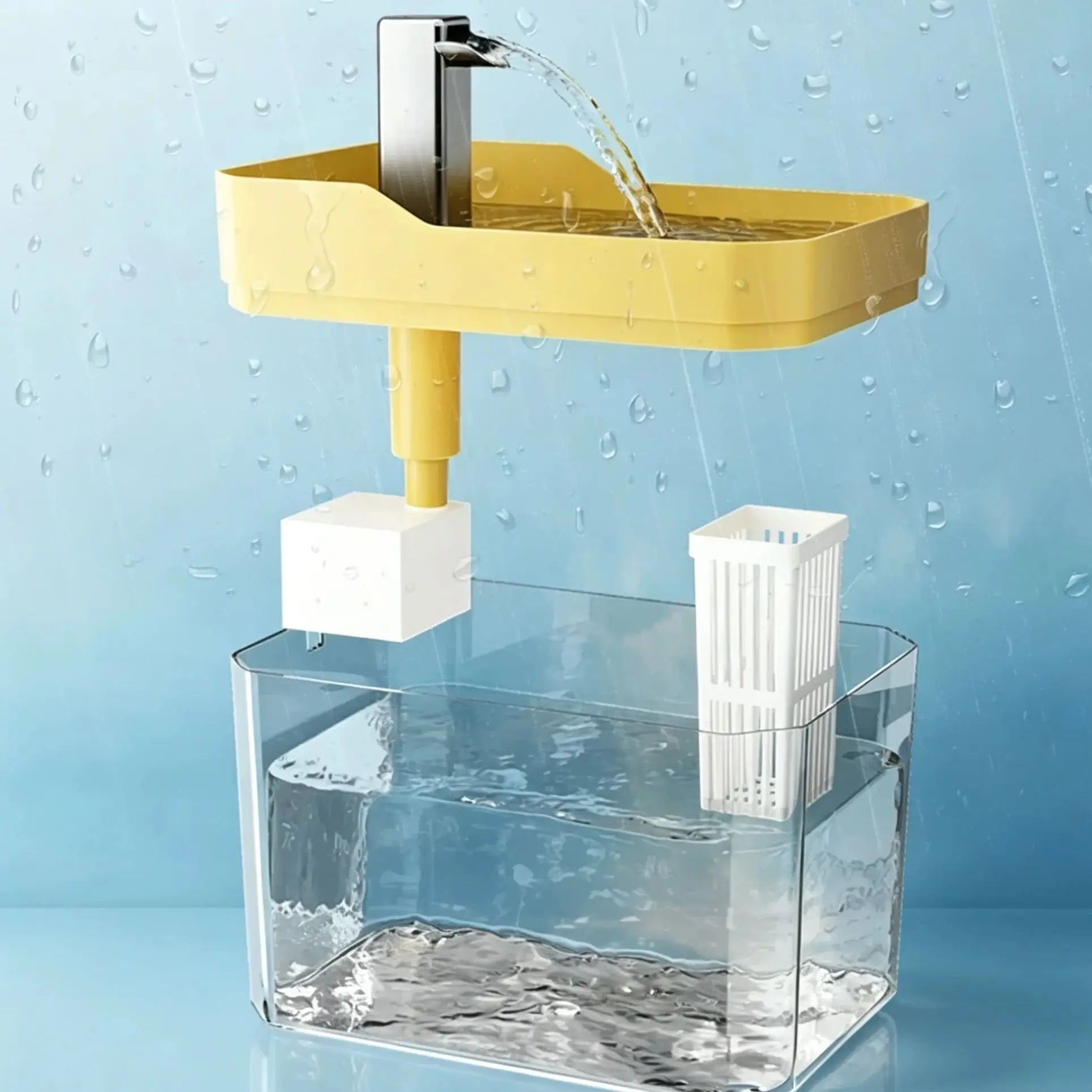 HTMCK USB Cat Water Fountain with Auto Filter Transparent Anti-Dry Burning Recirculating Dispenser Includes Pump for Cats