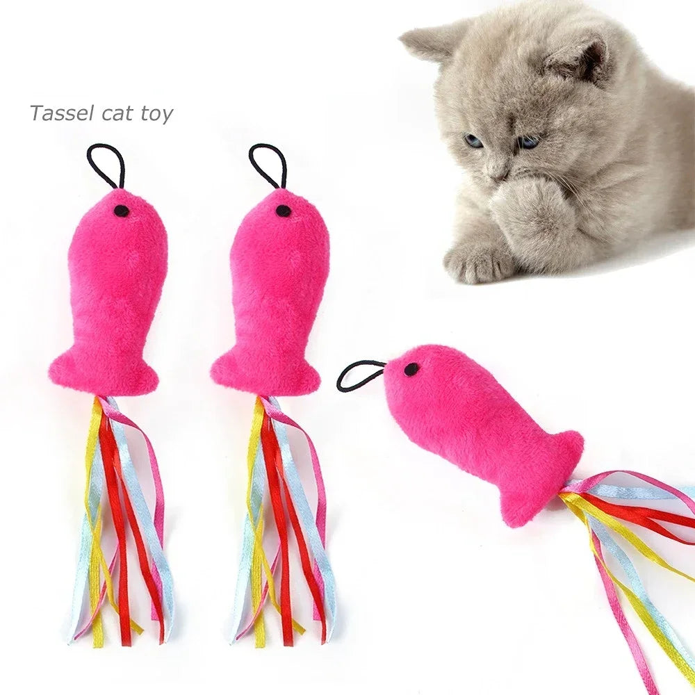 Cat Feather Toy Accessories False Birds Worm Toy with Bell Kitten Cat Toys Interactive Replacement Refill Foam Ball Training
