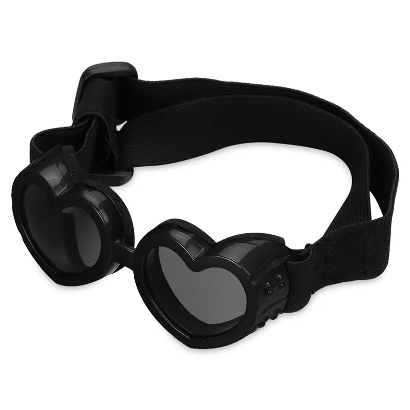 1 Pcs Heart-shaped Small Dog Sunglasses Waterproof UV Protection Dog Cat Sun Glasses with Adjustable Strap Goggles Pet Products