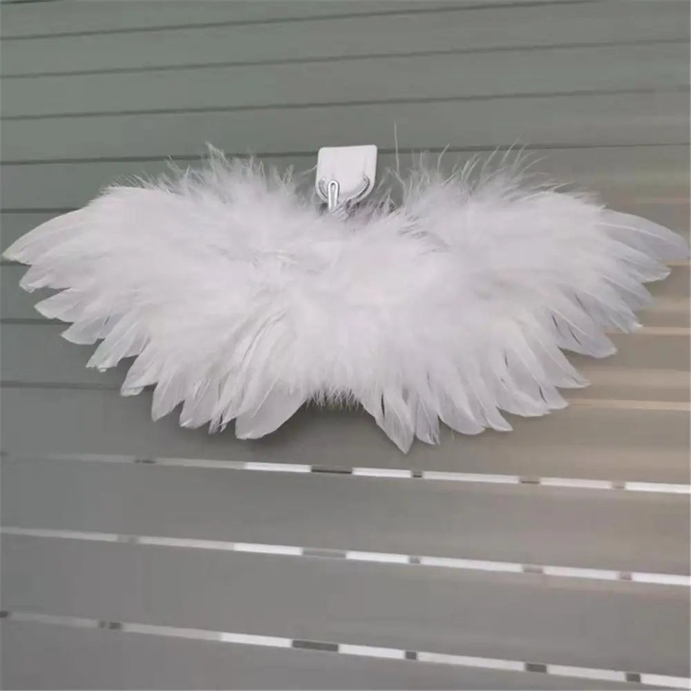 White Black Crafts Kids Mini Feather Angel Wing Newborn Dog Pet Prop Doll Decoration Party Birthday Gift Easter Valentines Day