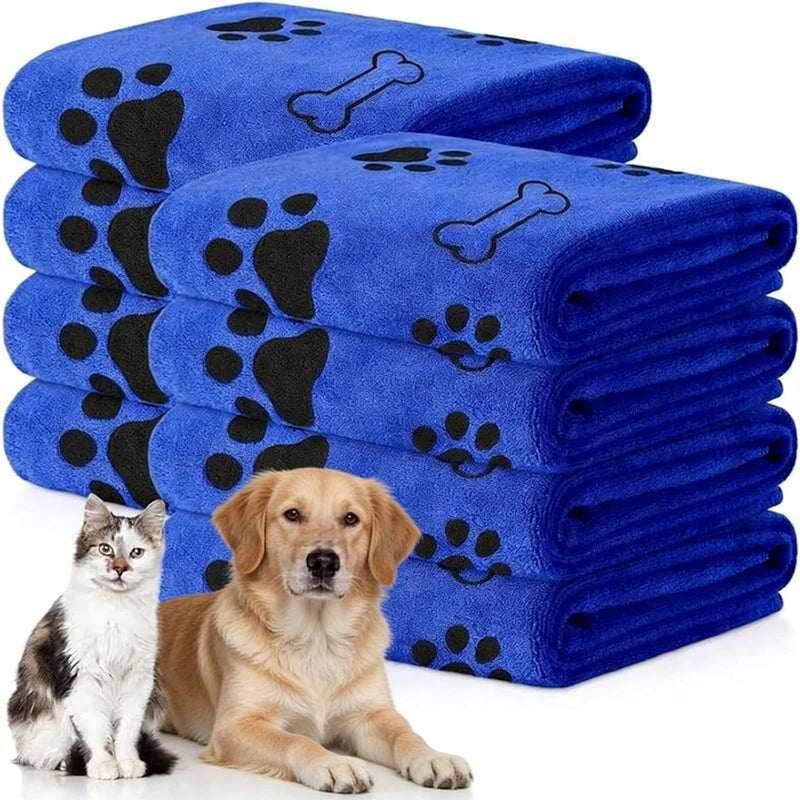 1pcs Quick-Drying Microfiber Dog Towel Absorbent Pet Bath Product Fiber Quick-drying Bath Towel Car Wiping Cloth Pet Supplies