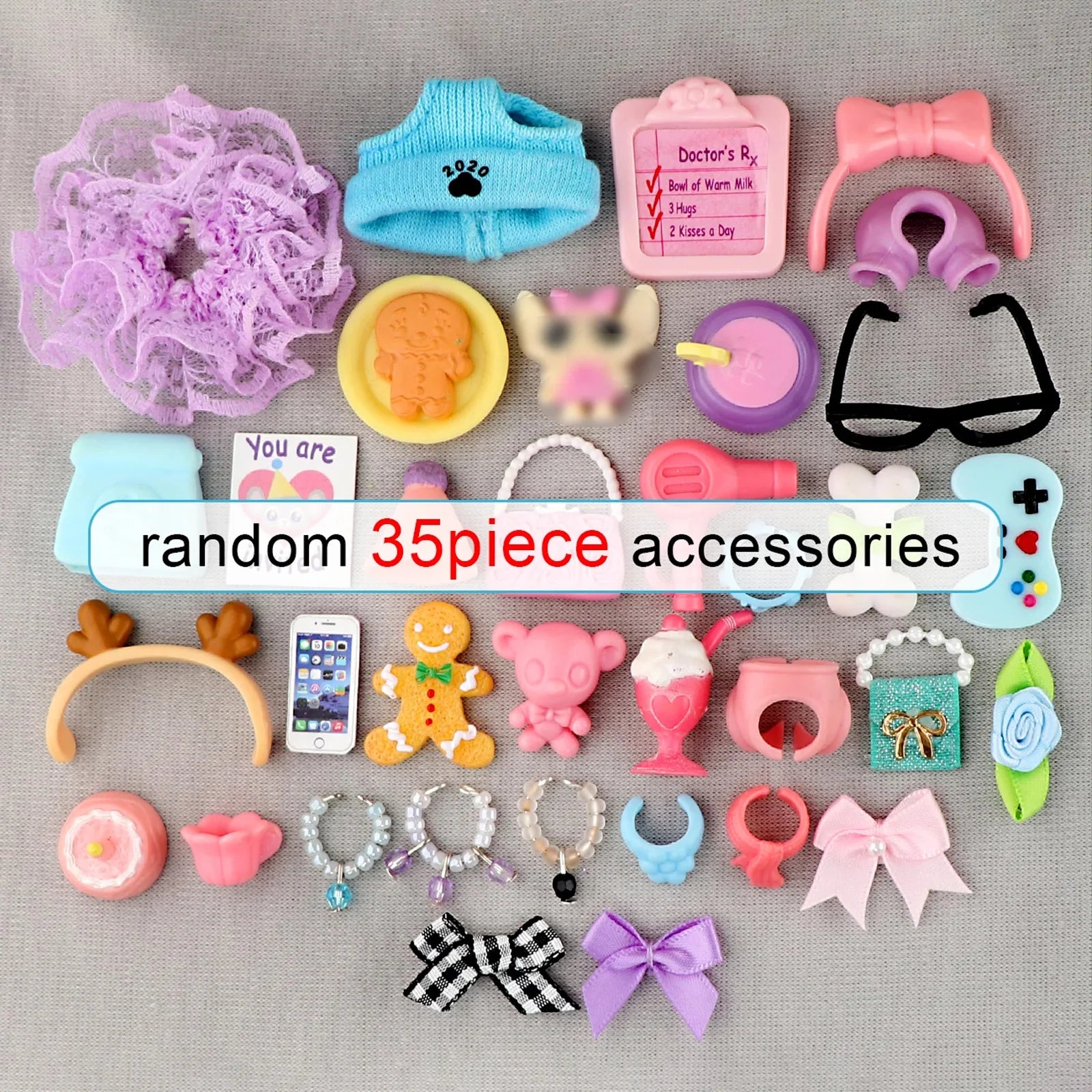 35 pcs Mini Pet Shop Rare Random Pack Random Accessories Suitable for Dachhund Collie Shortahir Cat Great Dane for LPS