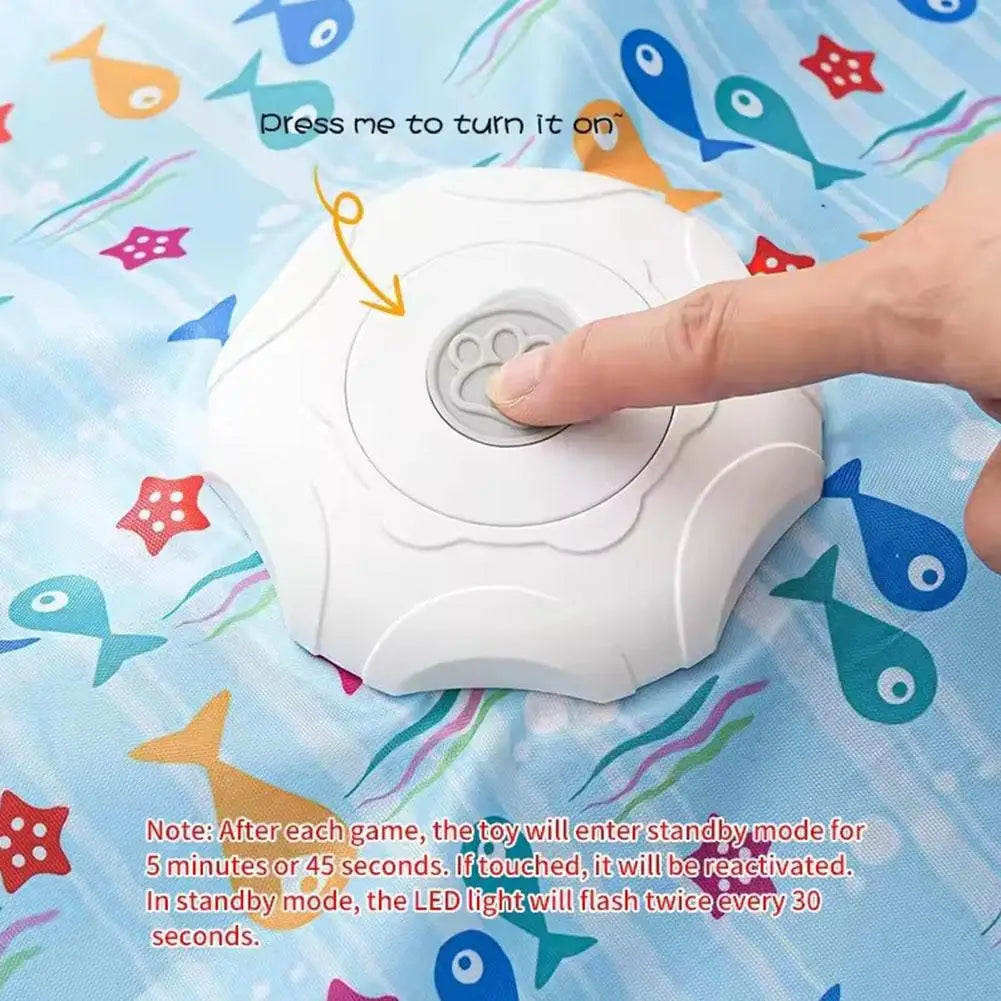 Cat Toys Interactive Hide and Seek Cat Toy with Mouse Squeaky Motion Activated Moving Concealed Feathers Kitten Teaser Toy