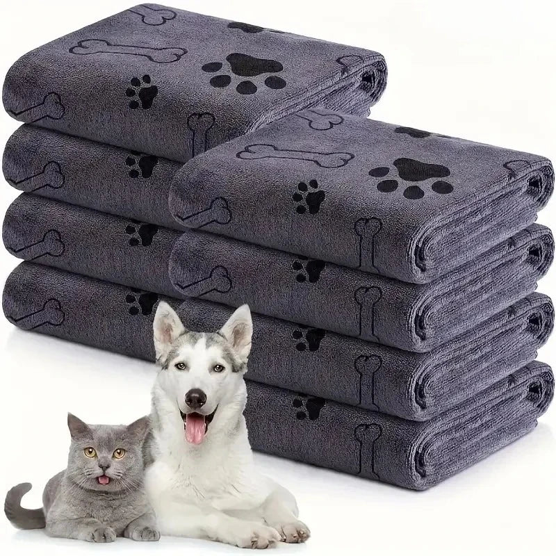 1-2pcs Quick-Drying Microfiber Dog Towel Absorbent Pet Bath Product Fiber Quick-drying Bath Towel Car Wiping Cloth Pet Supplies