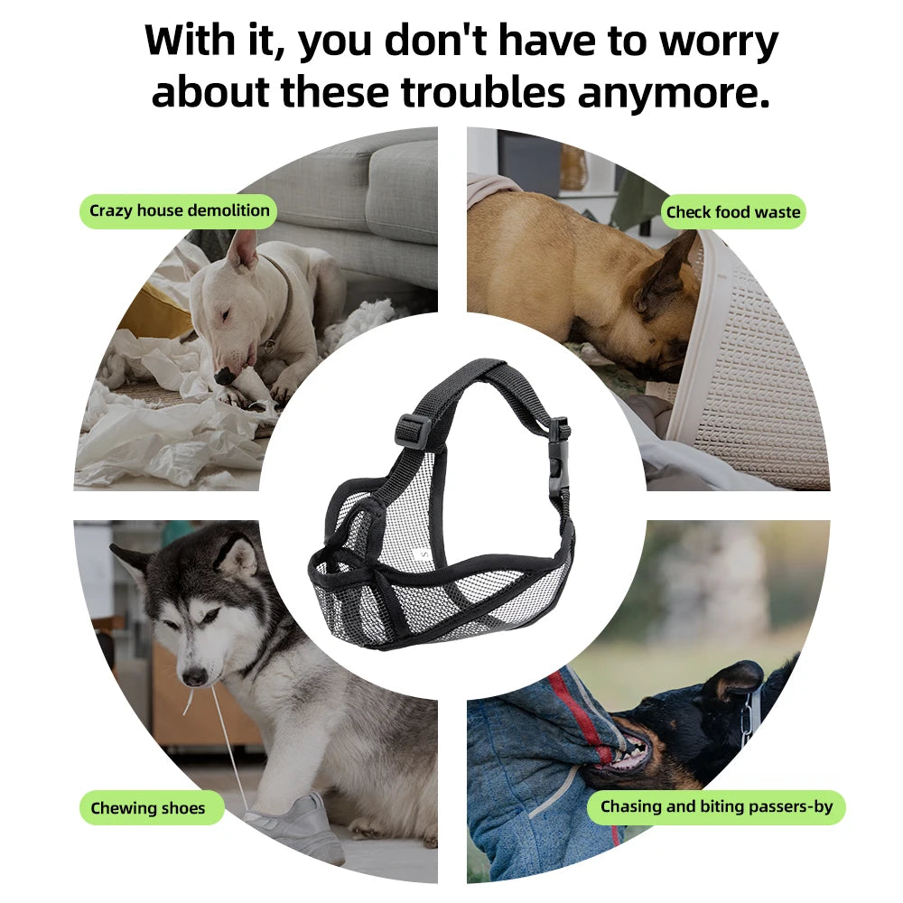 Short-Snouted Dog Muzzle Bulldogs Breathable Anti-Biting Walking Drinkable Short-Mouthed Dog Snout Cover Pet Products Shar Pei