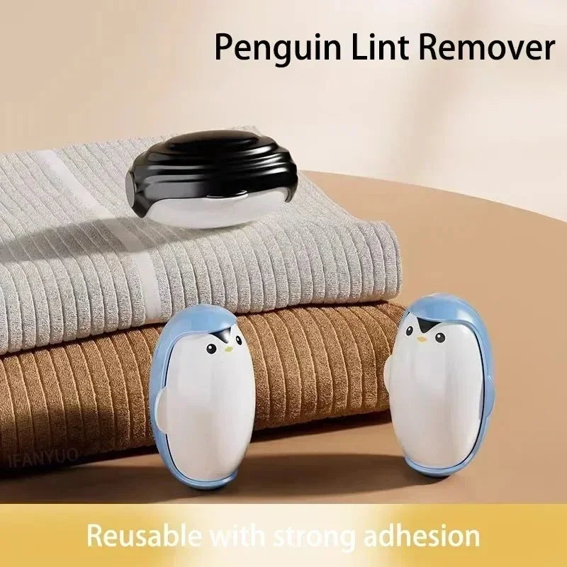 Penguin Lint Remover Sticky Washable Reusable Mini Roller Brush for Pet Hair Clothes Cleaning Portable Home Cleaning Products