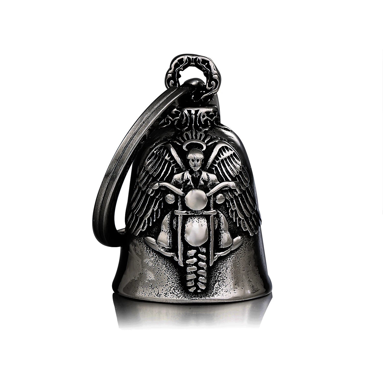 Motorcycle Guardian Bell Key Chain for Riders,Stainless Steel Biker Bells Accessories & Live To Ride for Luck