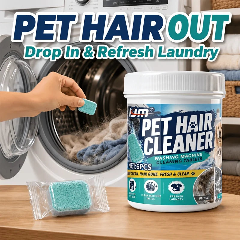 Pet Hair Laundry Cleaner Effervescent Tablets Washing Machine Hair Remover Fast Dissolving Cleaner For Cat Dog Households