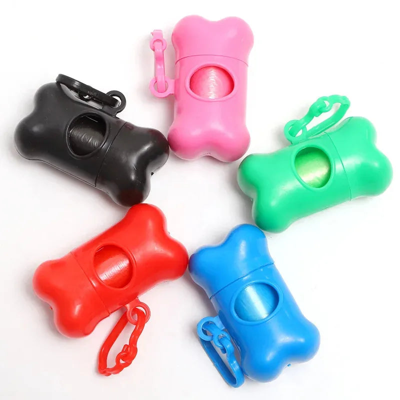 1/2/3/4/10pcs Bone Shaped Pet Garbage Bag Dispenser for Dogs Carrying Cleaning Supplies When Going Out