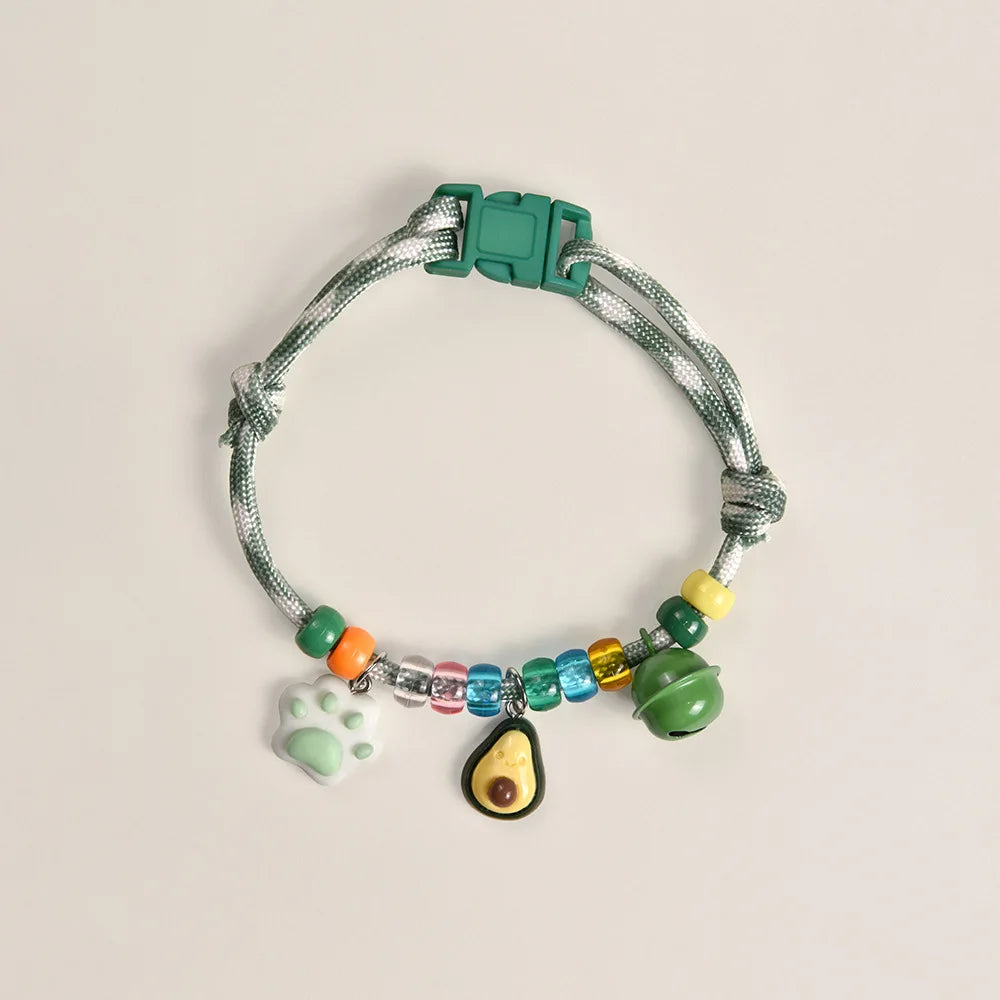 Pet Beaded Necklace Accessories, Skin-friendly Rope Neck Collar, Dog and Cat Bell Collar To Prevent Getting Lost