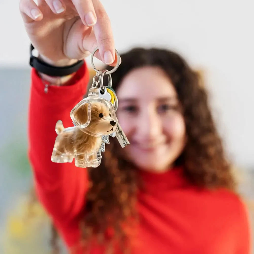 Clear Pet Hair Memorial Capsule DIY Dog Fur Keepsake Pendant for Keychain Puppy Hair Storage Container for Pet Lovers Gift