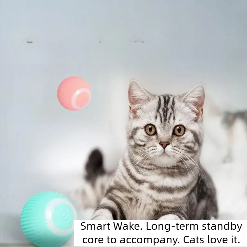 Cat Chasing Toy, Automatic Rolling Ball, Interactive Cat Toy, Suitable for Cat Training, Self-Moving Kitten Toy, for Indoor Play