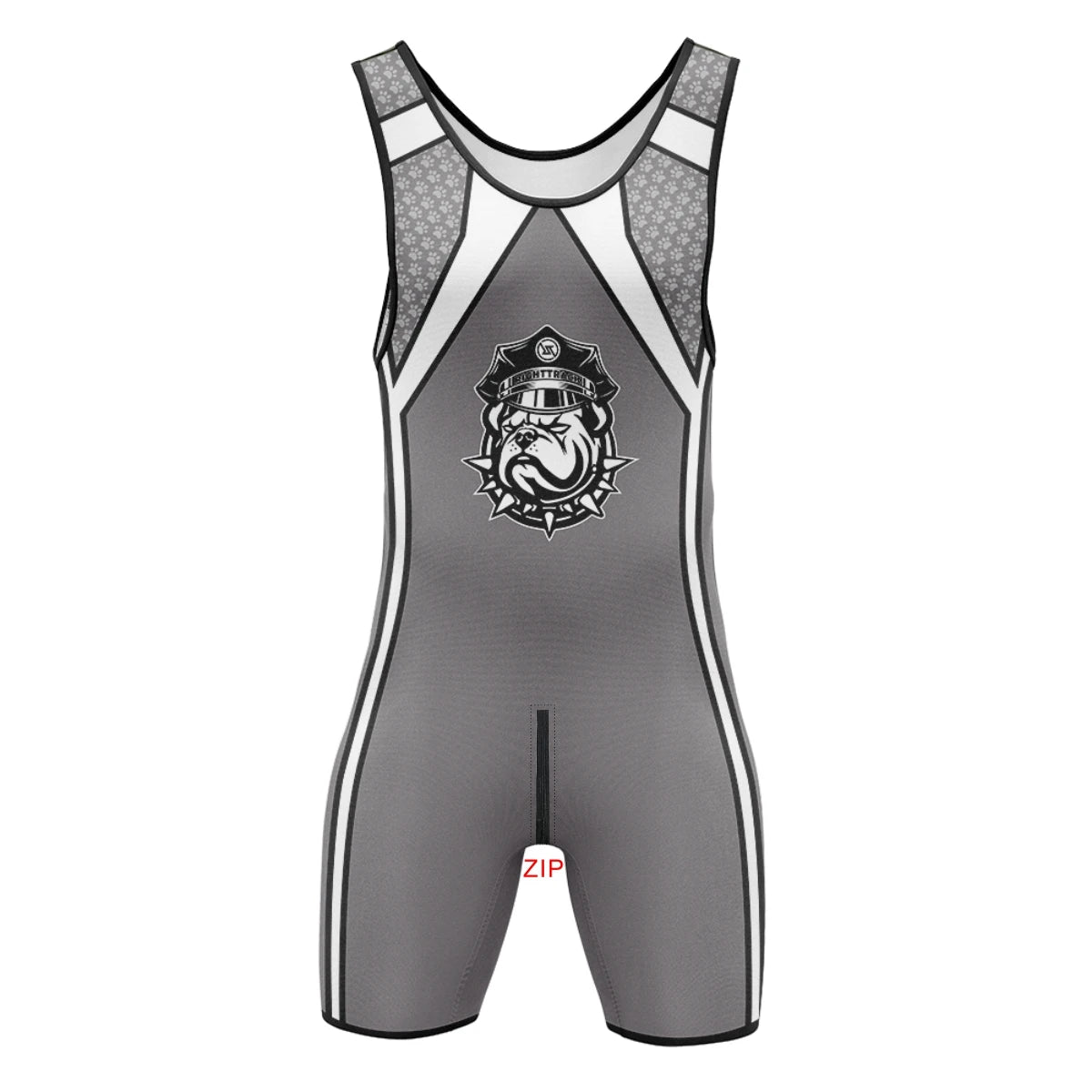 Mens Singlet Zipper Front Back Dog SexyMan Play Bodysuits Sleepwear RT One-Piece Sleeveless Undershirts Wrestling Powerlifting