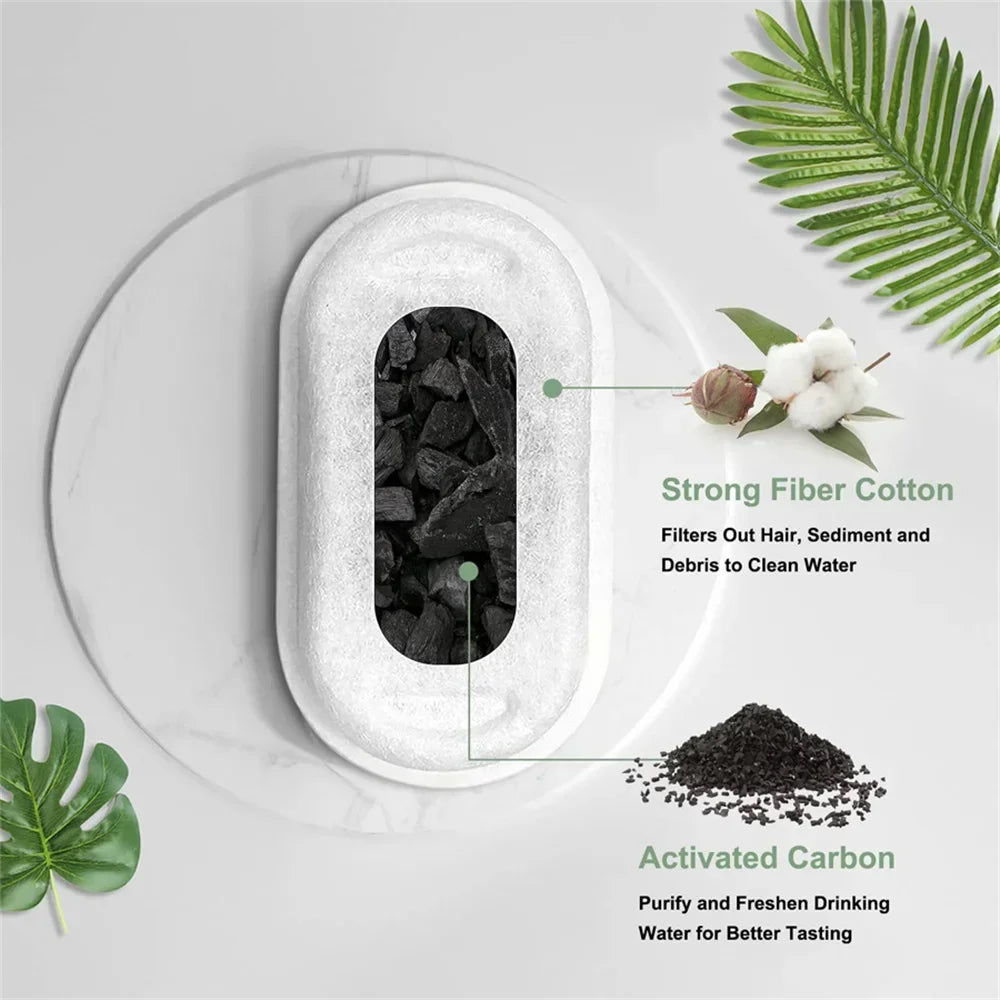 1A@12@36pcs Automatic Cat Fountain 1Filter Replacement, Activated Carbon Cat Drinking Water Filter With Sponge Foam Filter