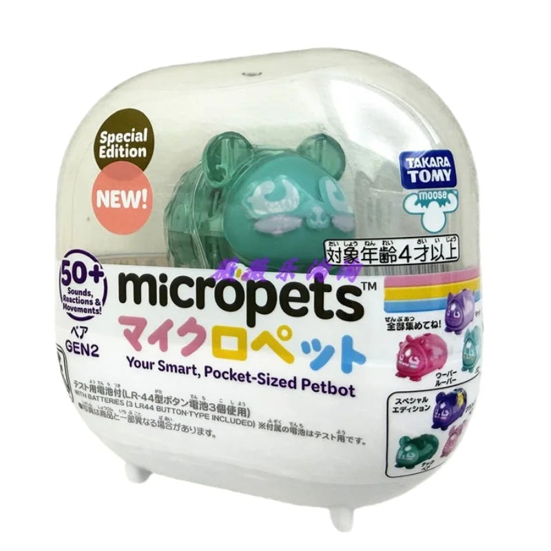 Genuine Takara Tomy Micropets Pocket-Sized Petbot Cat Rabbit Dog Series Electron Pet Interaction Machine Toy Birthday Gifts