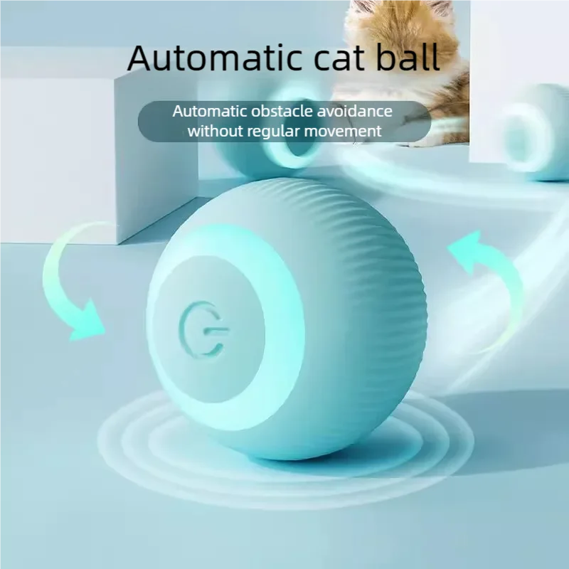Cat Chasing Toy, Automatic Rolling Ball, Interactive Cat Toy, Suitable for Cat Training, Self-Moving Kitten Toy, for Indoor Play