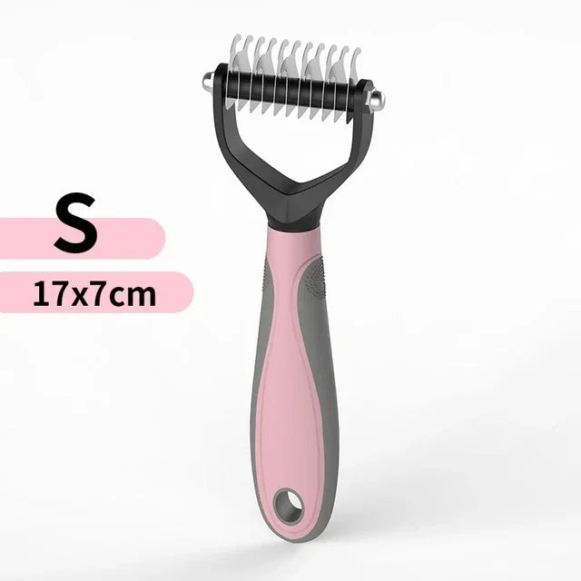 Cat Hair Removal Comb, Double Sided Stainless Steel Pet Grooming Brush for Dogs Cats, Removes Tangles Shedding Pet Accessories