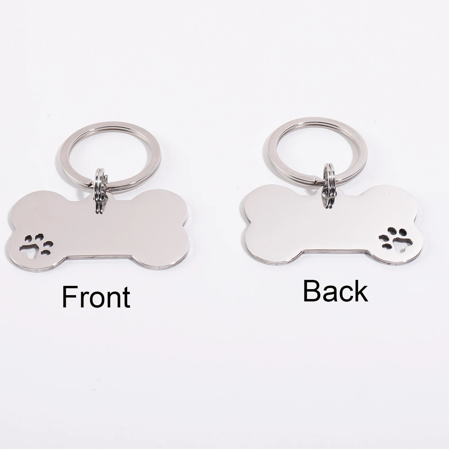 Custom Text Dog Tags Personalized Name Dog Cat ID Tag Bone Shaped Pendant Laser Engraving Address Number Customized Pets ID Tag