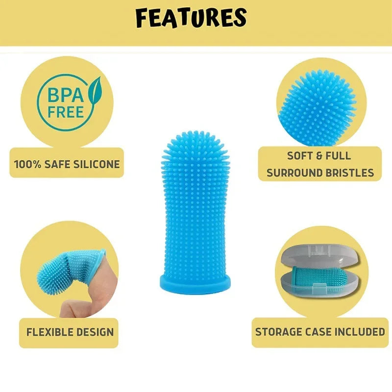 Super Soft Pet Finger Toothbrush for Dog Cat, Teeth Cleaning Breath Care Nontoxic Silicone Tooth Brush, Pet Products