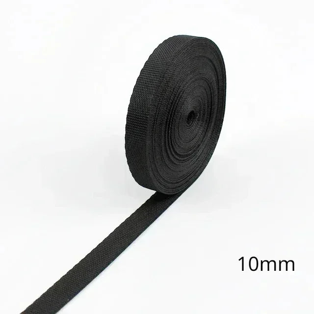 5M 10-100mm Black Nylon Webbing Tape Backpack Strap Pet Collar Safety Belt Ribbon Band DIY Bag Clothing Sewing Accessories