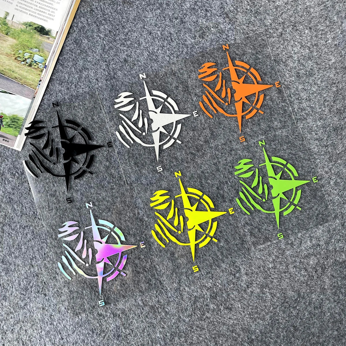 Compass Reflective Vinyl Motorbike Car Stickers Fuel Tank  Helmet Motorcycles Accessories For Voge 900 DSX Yamaha R3 Kawasaki