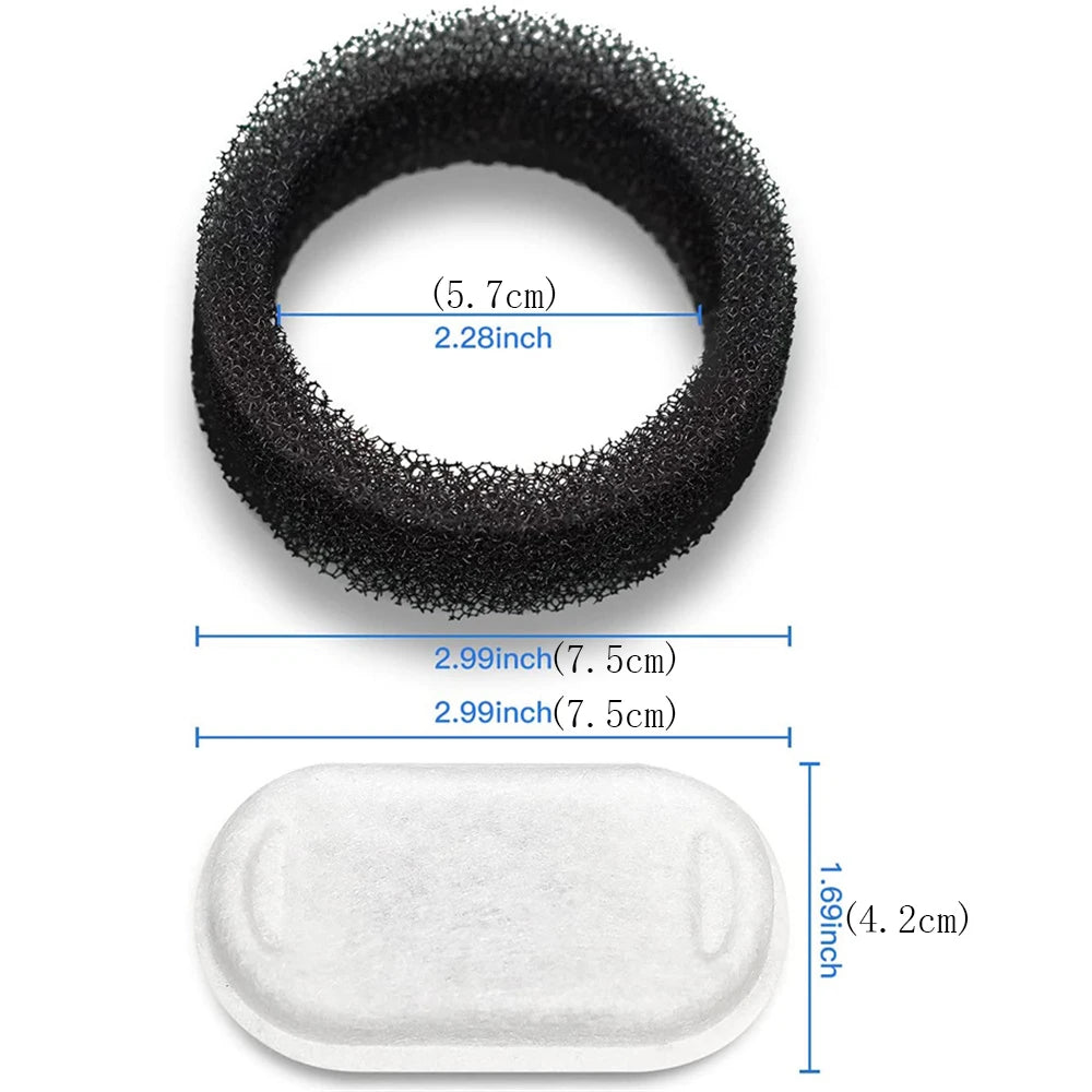 32pcs 16pcs 12pcs Automatic Cat Fountain Filter Replacement, Activated Carbon Cat Drinking Water Filter With Sponge Foam Filter