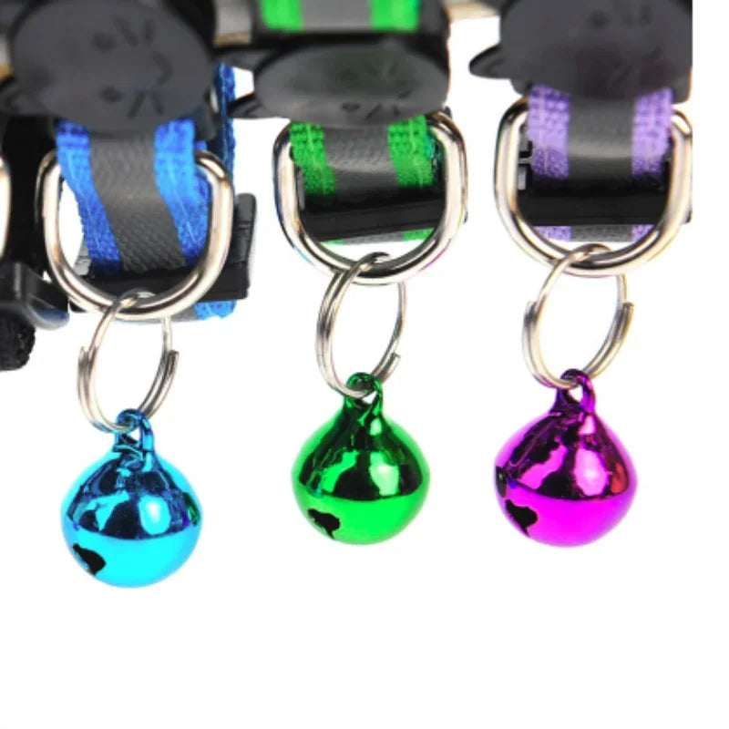 Adjustable Reflective Breakaway Cat Collar with Bell Safety Elastic Neck Ring Necklace Pet Products in Multiple Colors