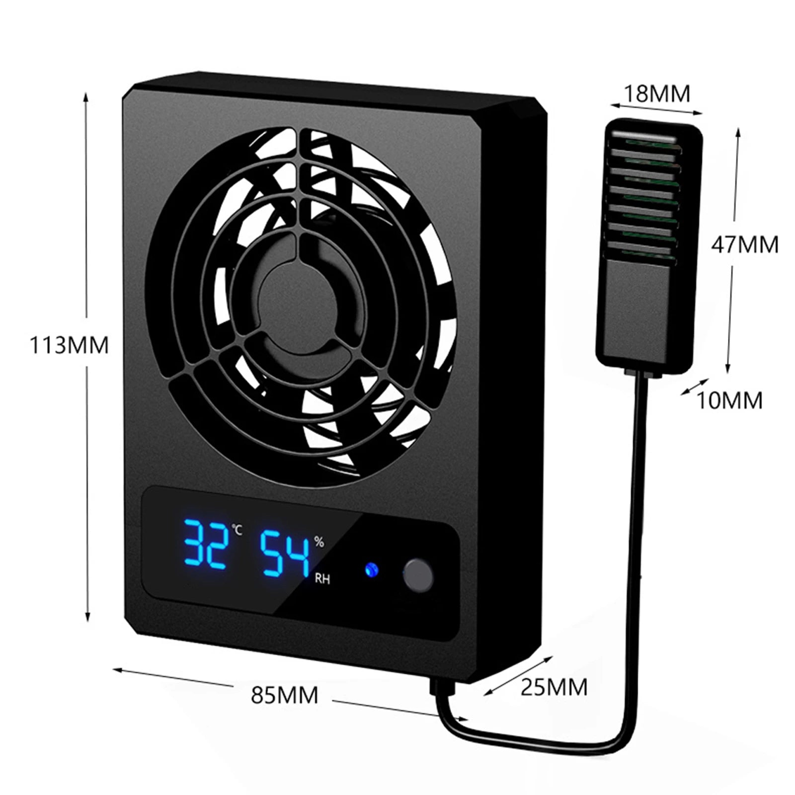 Temperature Control Fan for Reptiles Amphibians with Automatic Switch Available Humidity Settings Fan Dehumidifier Pets Products