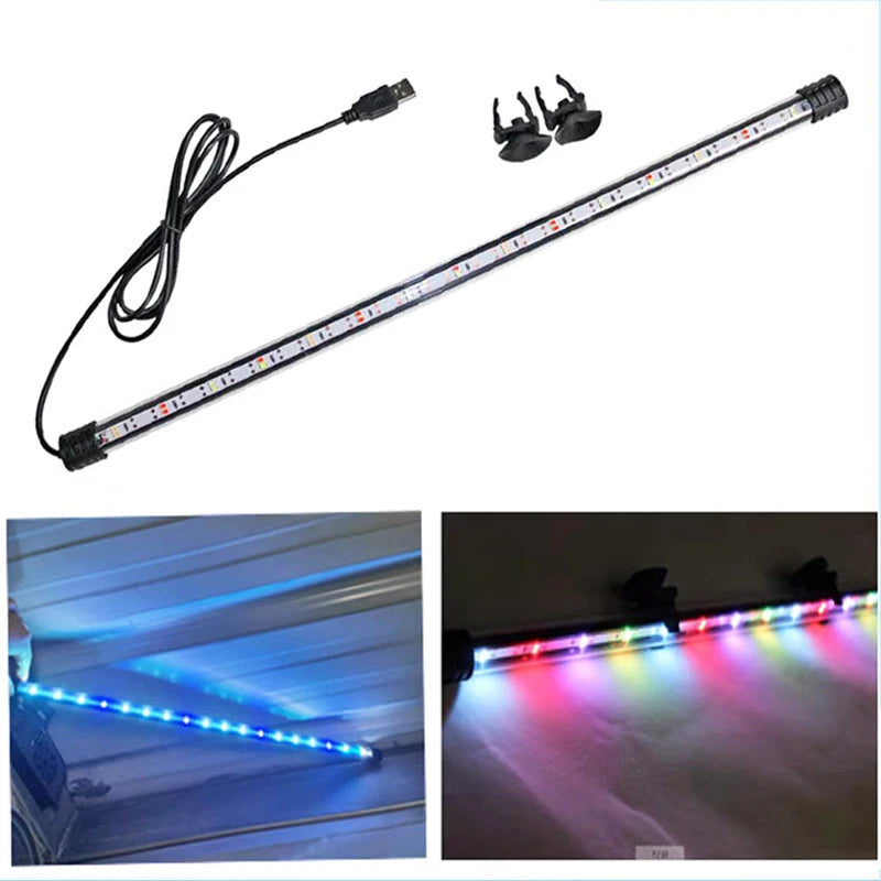 18-58cm USB Plug Aquarium Light LED Waterproof Fish Tank Light Underwater Lighting Submersible Lamp Plant Grow Lamp 110-240V