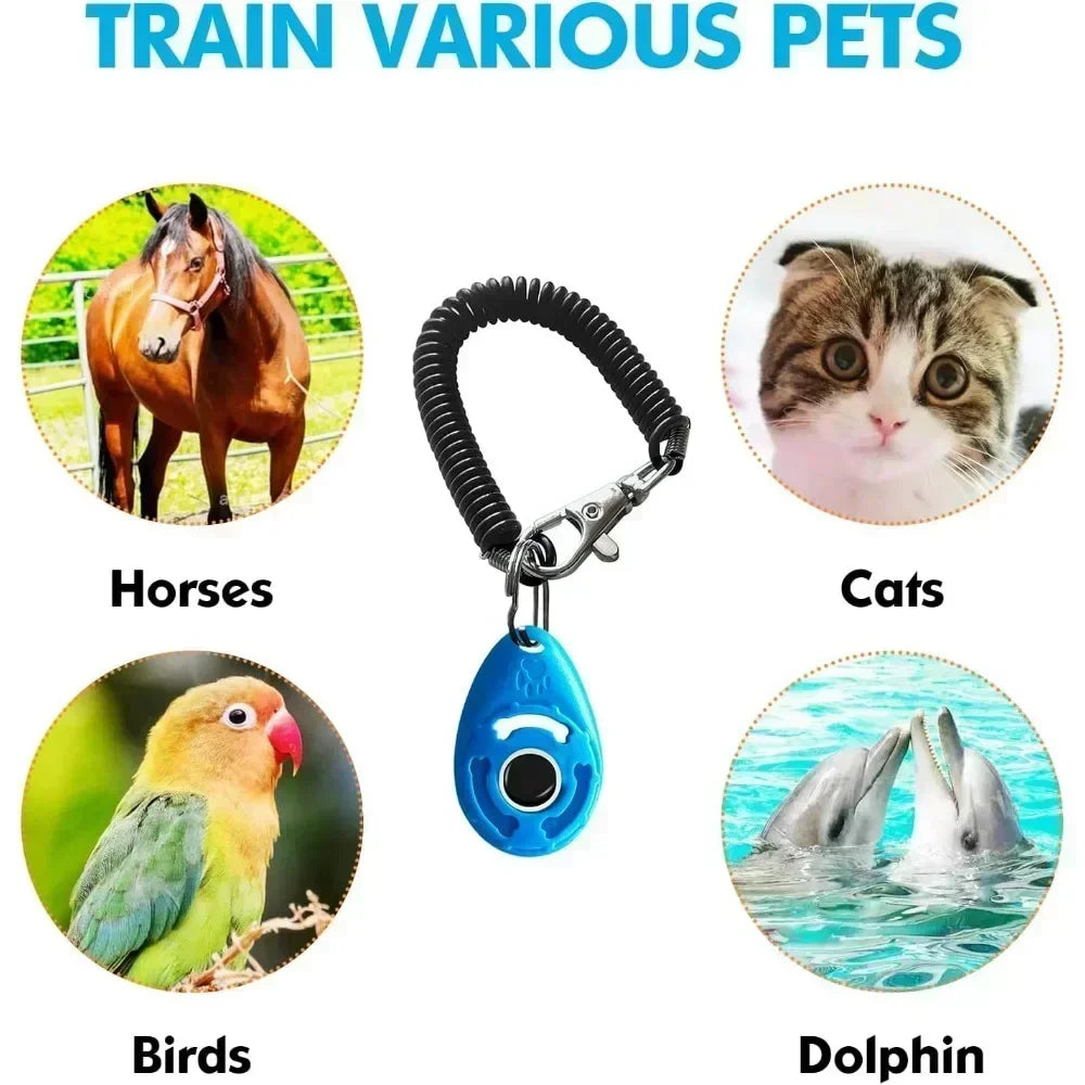 Dog Training Clicker Easy To Use for Cats Puppy Birds Horses Pet Product with Adjustable Wrist Strap Durable Lightweight