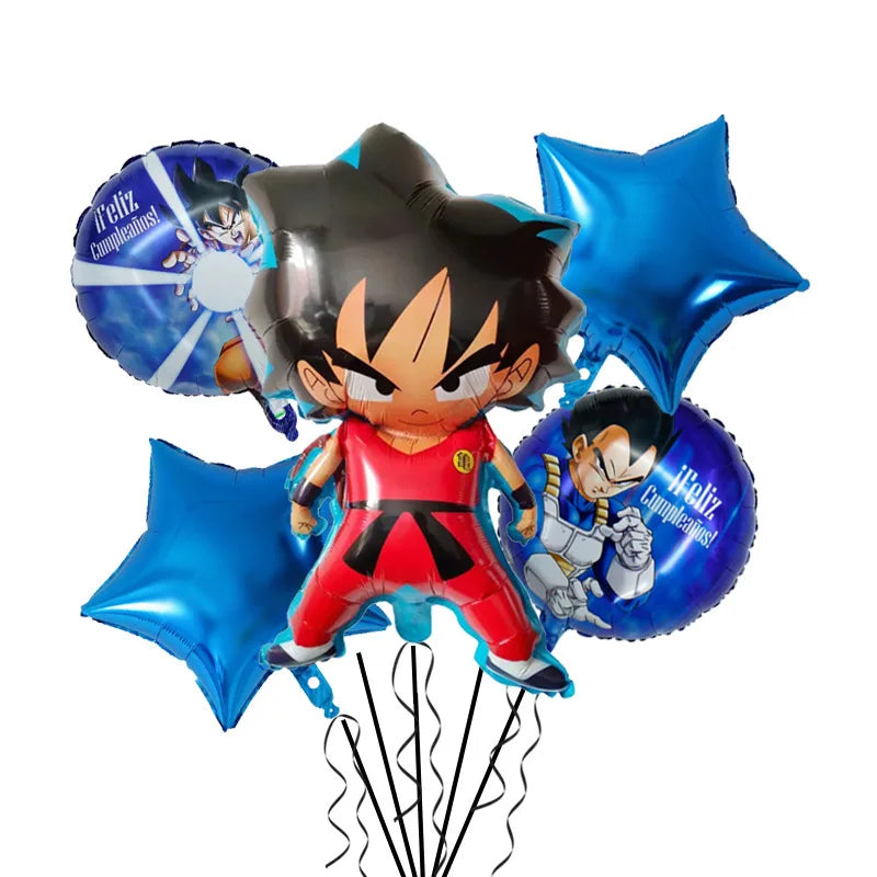Anime Saiyan Goku Aluminum Foil Balloon Pack Dragon Cartoon Themed Kids Birthday Party Decor Supplies