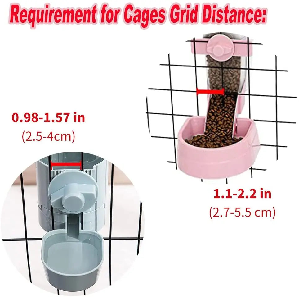 Automatic Pet Feeding Cage Hanging Bowl Water Bottle Food Container for Small Dogs, Cats, Rabbits, Birds Pet Feeder Product
