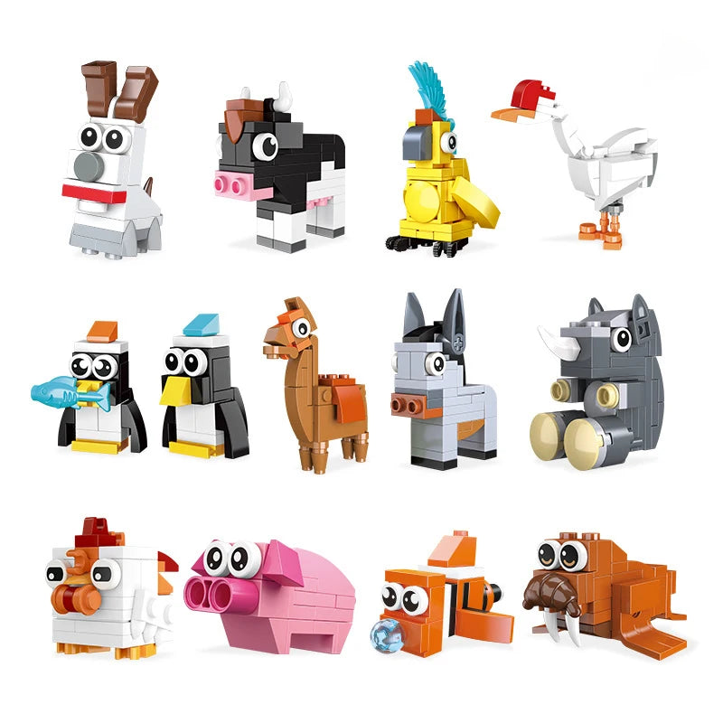 MOC City Cat Animal Series Building Blocks Kids Educational Toys, Creative DIY Gift for Birthday