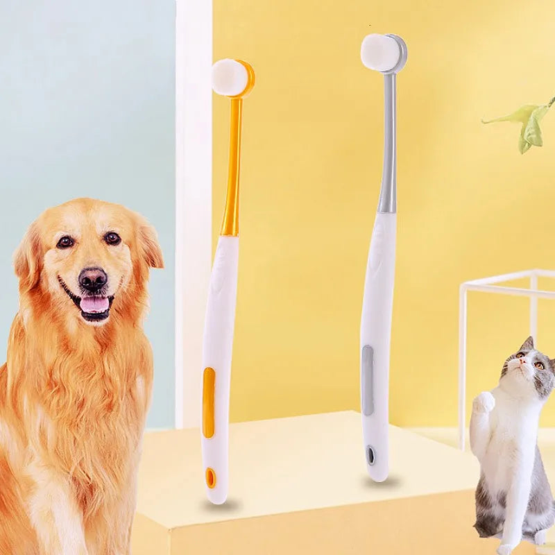 Dog Toothbrush Small Round Head Pet Toothbrush Soft Hair Dogs Toothbrushes Dog Teeth Cleaning Dense Cat Tooth Brush Pet Products