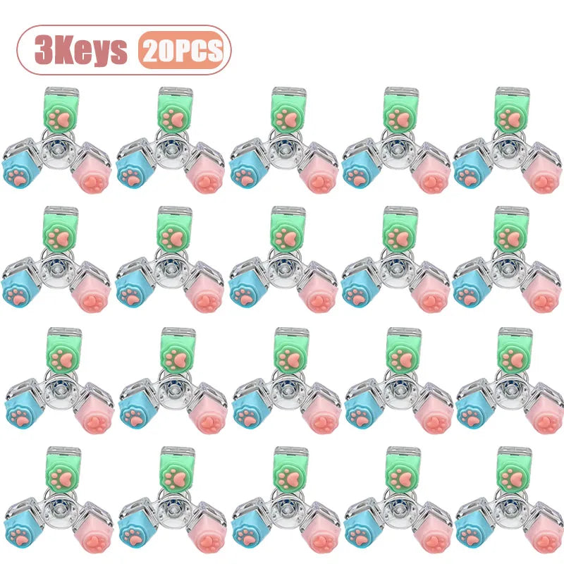 Cat Paw Keycap Keychain Mechanical Keyboard Fidget Spinner Stress Relief Toy Soft Cute Keyring for Office Desk Anxiety Gift