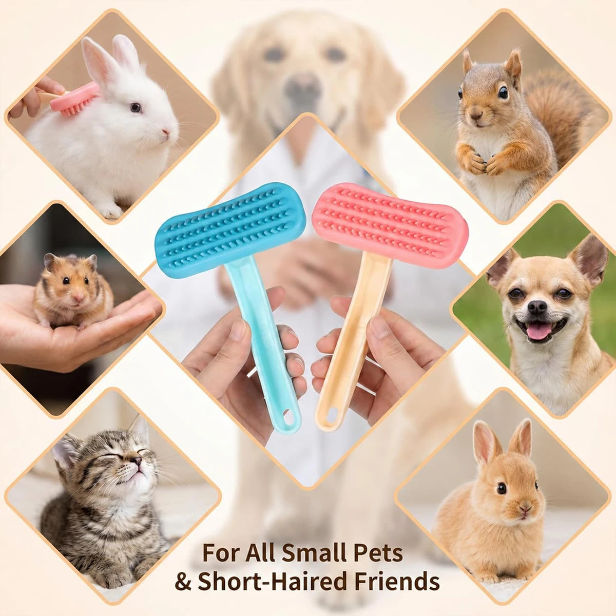 Silicone Comb Grooming Brush Guinea Pigs Accessory Rabbit Hair Cats Rabbits Combs Pet Pig Bunny Fix Supplies Items Accessories