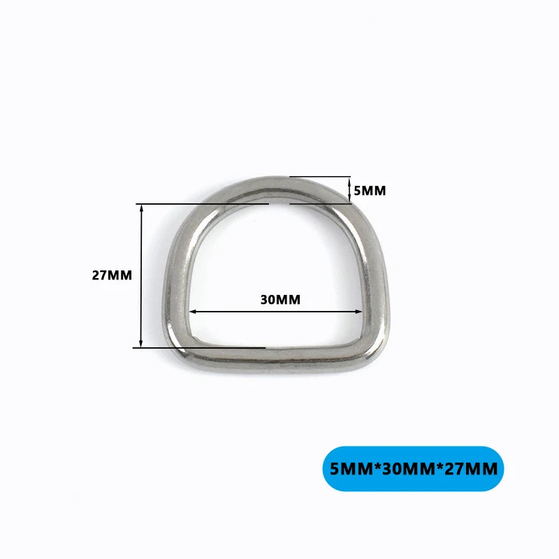 4/5/10Pcs 304 Stainless Steel D-Ring Buckles for Backpack Straps Webbing Belts Pet Dog Collars DIY Bags Hardware Accessories