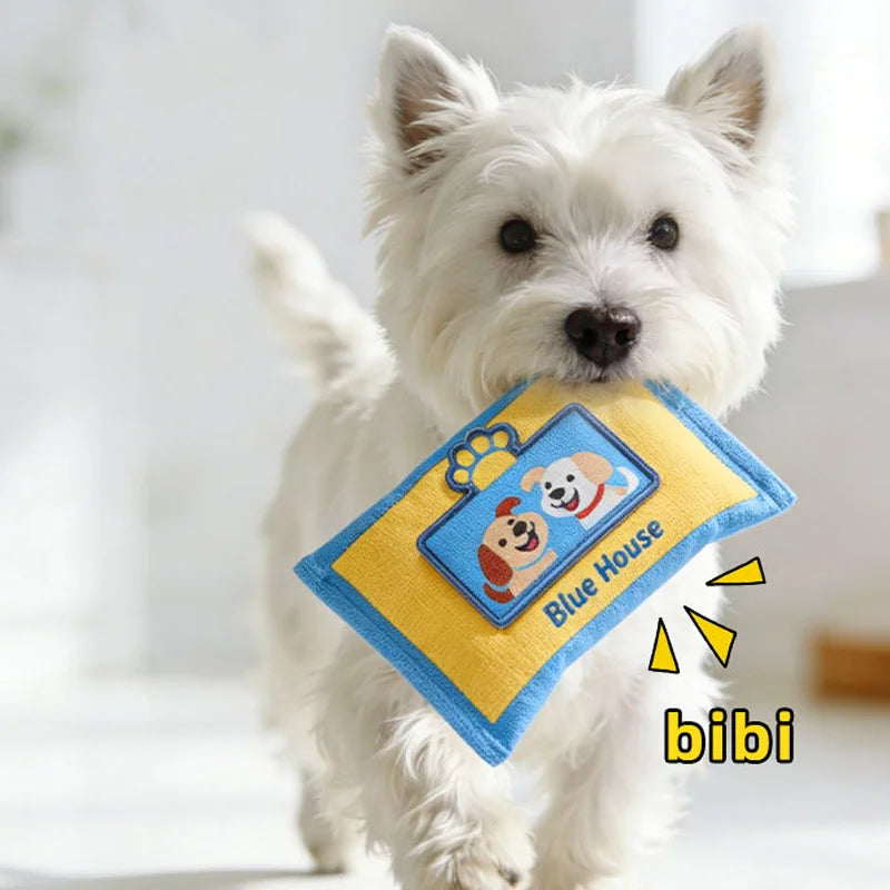 Dog Sniffing Chew Toy Tissue Box Shape Food Hiding Puzzle Bite Resistant Consume Energy Indoor Play For Medium Dogs