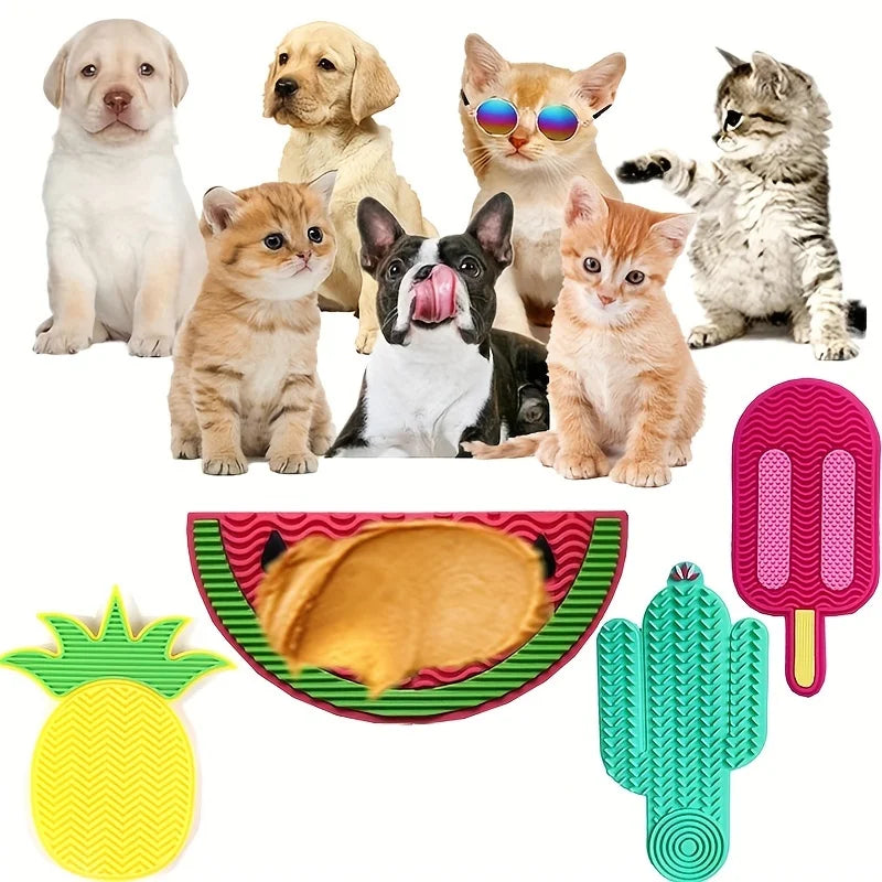 Suitable for Pets Weighing Less Than 3 Kilograms Mat Cats Slow Food Bowls Suction Cup Feeding Food Silicone Lick, Product Small
