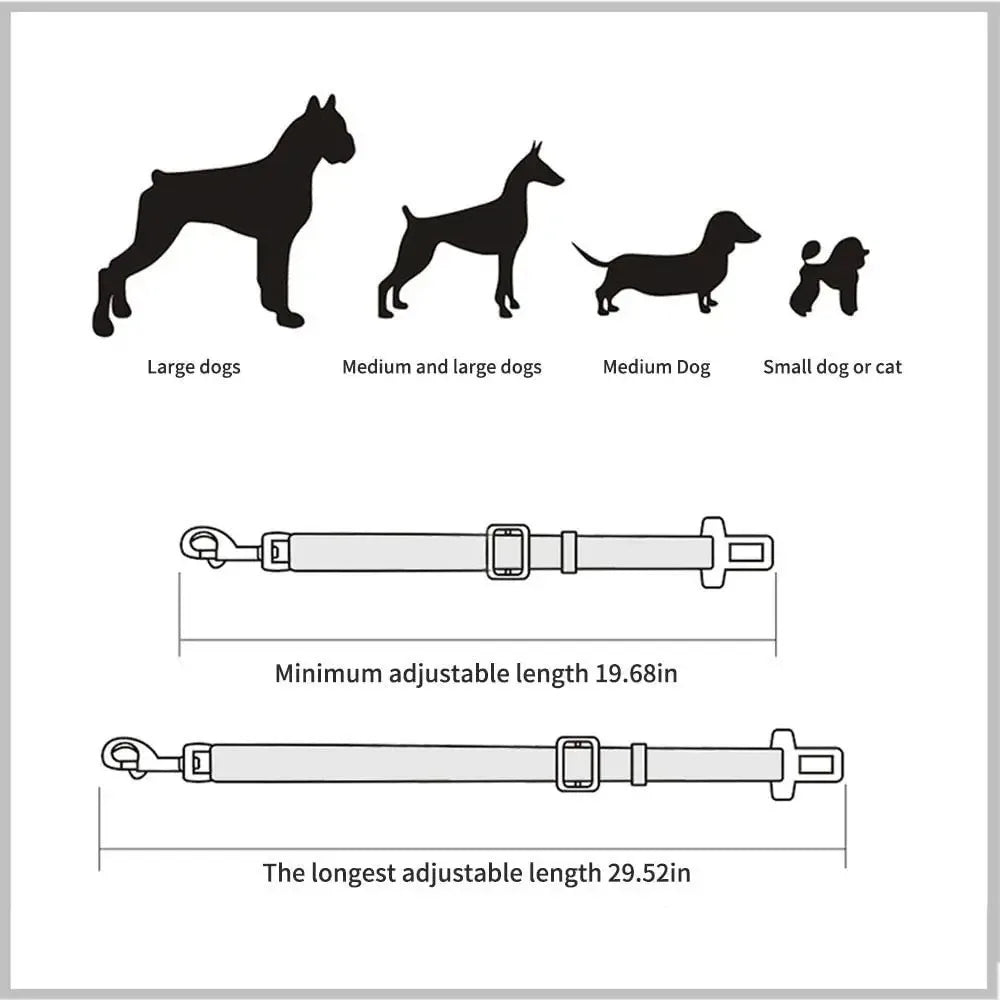 Dog Car Seat Belt Safety Protector Travel Pets Accessories Dog Leash Collar Breakaway Solid Car Harness