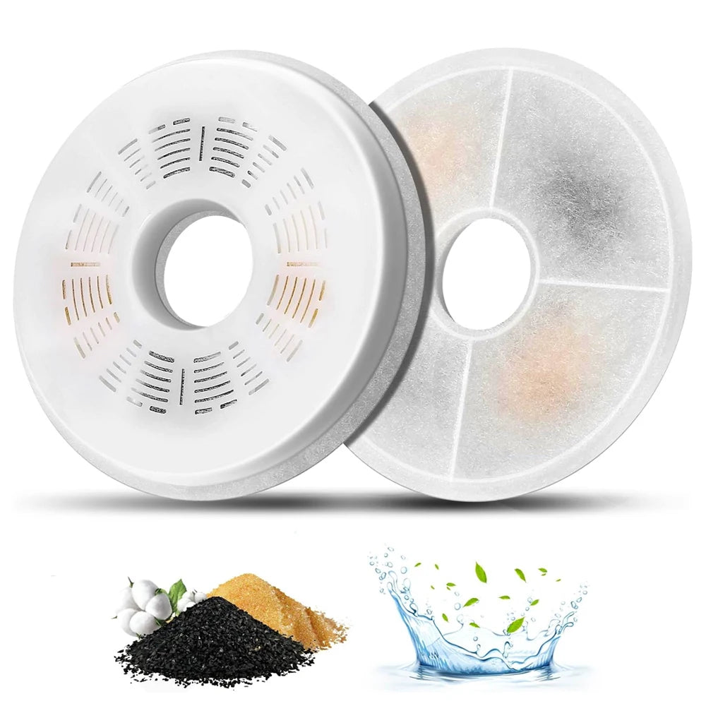Pet Cat Dog Water Fountain Dispenser Filter Active Carbon Replacement Filter Element Suitable For Round Automatic Water Feeders