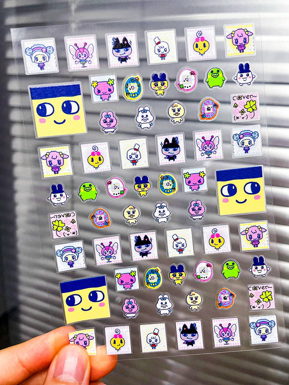 Kawaii Y2K Cute Pet Japanese Anime Self Adhesive Nail Sliders Pixel Style Mini Hand Account Diy Accessory Korean Nail Sticker