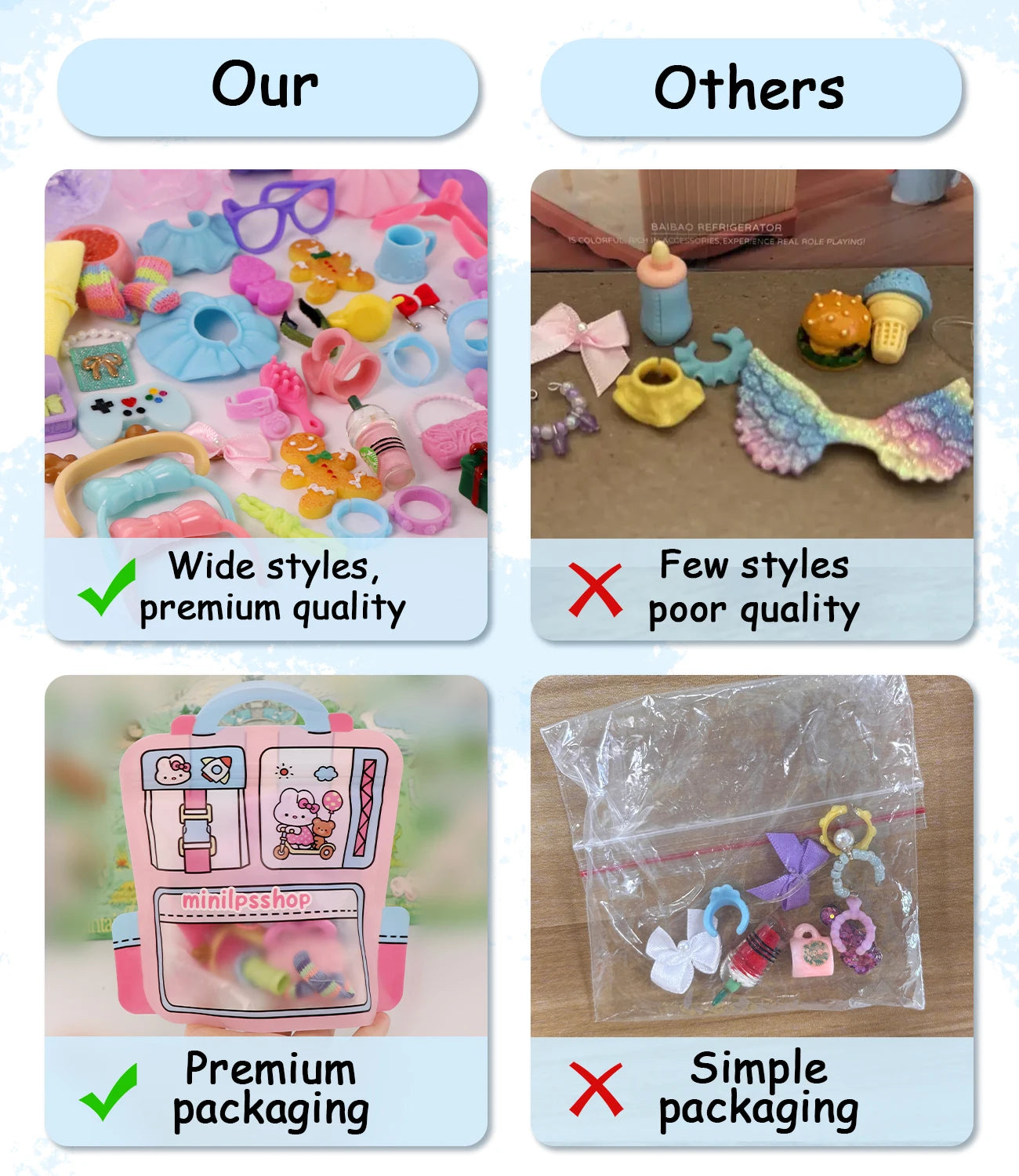 35 pcs Mini Pet Shop Rare Random Pack Random Accessories Suitable for Dachhund Collie Shortahir Cat Great Dane for LPS